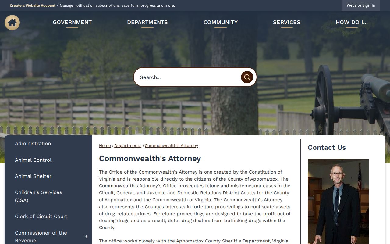 Appomattox County criminal court case prosecution office