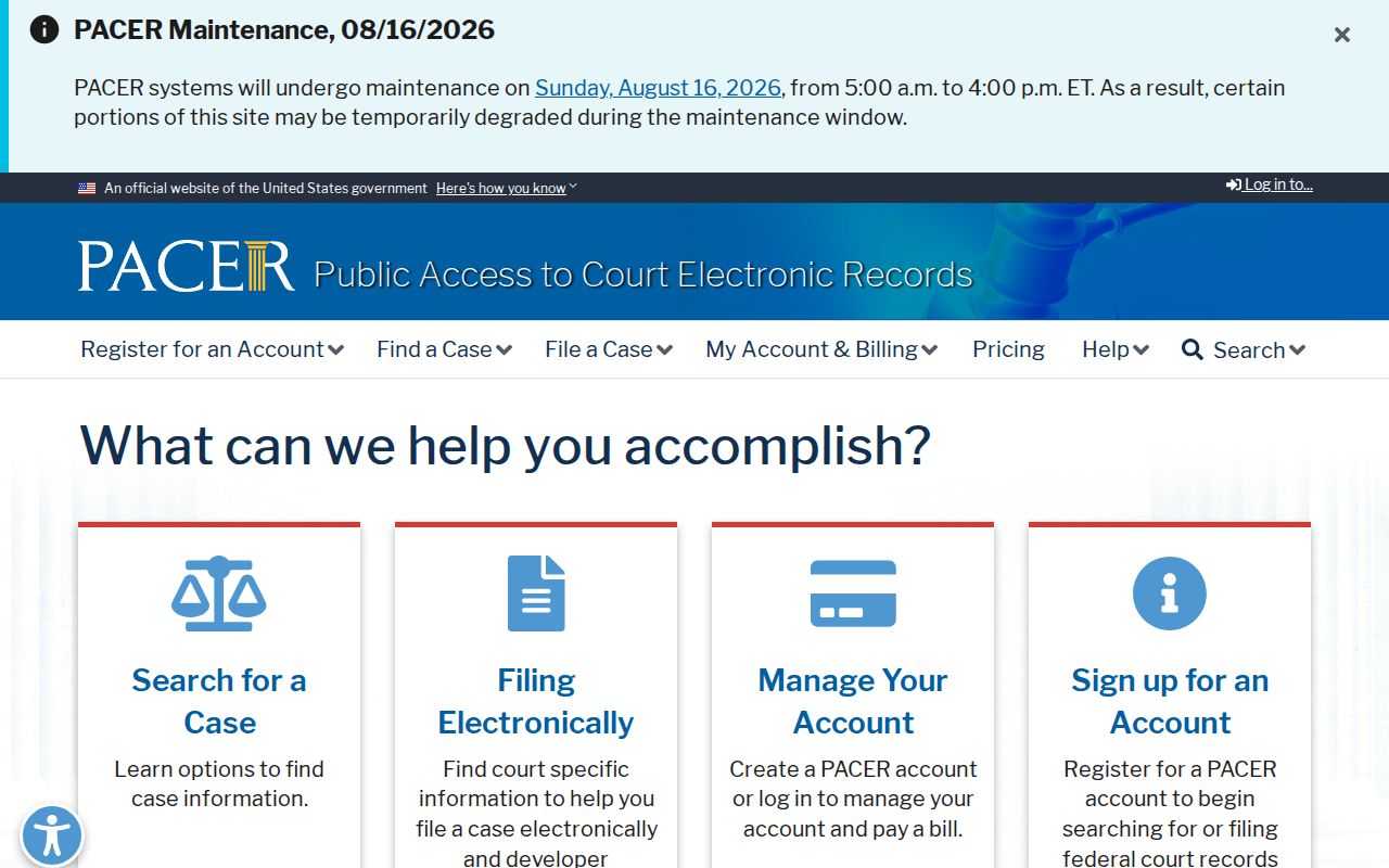 PACER federal criminal records for Appomattox County research